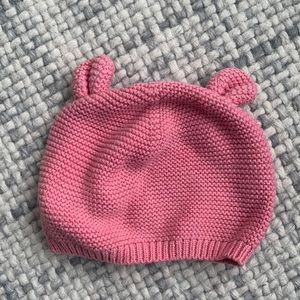 Gap Baby 12 months-24 months pink knit bear hat